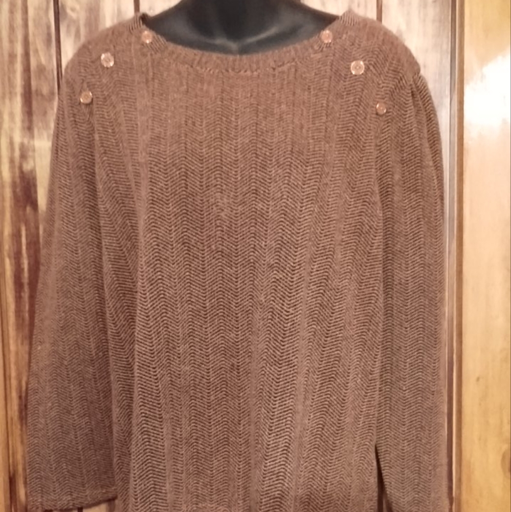 Liz Claiborne Black and Brown Blouse Classic Style